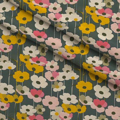 70s Retro Flowers Pattern 2 Minky Fabric