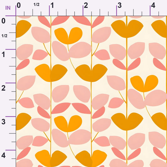 70s Retro Flowers Pattern 5 Minky Fabric