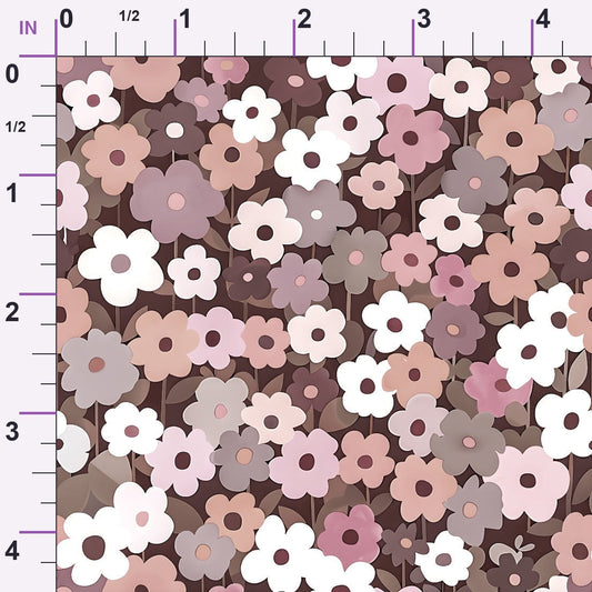 70s Retro Flowers Pattern 8 Minky Fabric