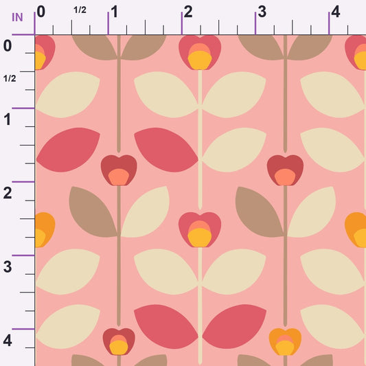 70s Retro Flowers Pattern 9 Minky Fabric