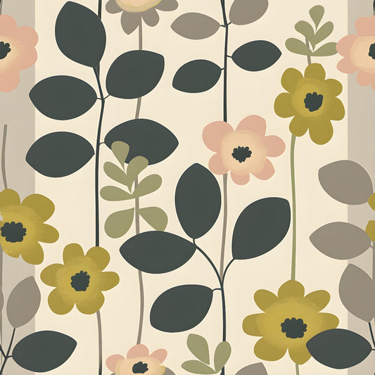 70s Retro Flowers Pattern 10 Minky Fabric