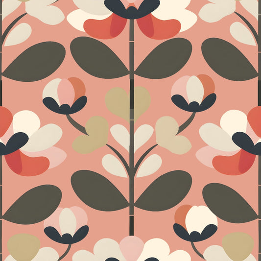 70s Retro Flowers Pattern 11 Minky Fabric