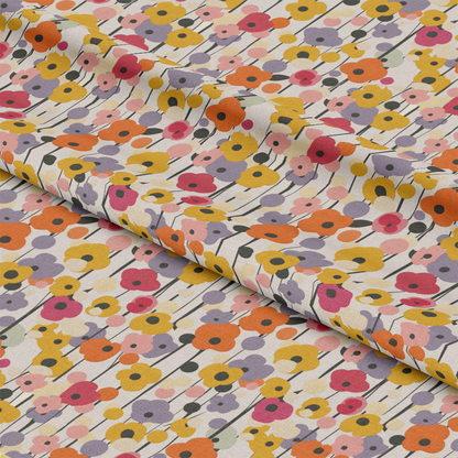 70s Retro Flowers Pattern 7 Quilting Cotton Fabric