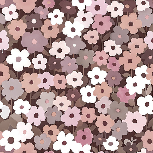 70s Retro Flowers Pattern 8 Minky Fabric
