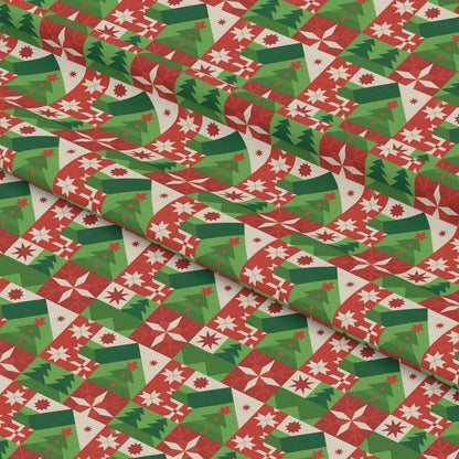 Scandinavian Folk Christmas Pattern 11 Quilting Cotton Fabric