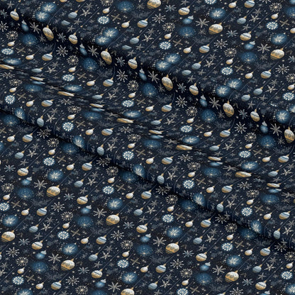 Navy and Cream Christmas Pattern 4 Quilting Cotton Fabric