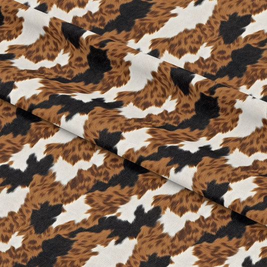 Bold Brown and White Cow Pattern 6 Quilting Cotton Fabric