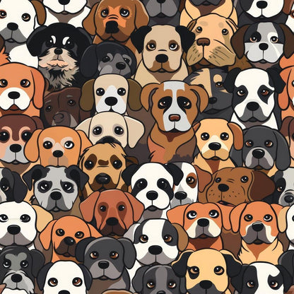 Cute Cartoon Dogs Quilting Cotton Fabric