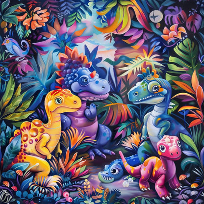 Dinosaurs in the Jungle Quilting Cotton Fabric
