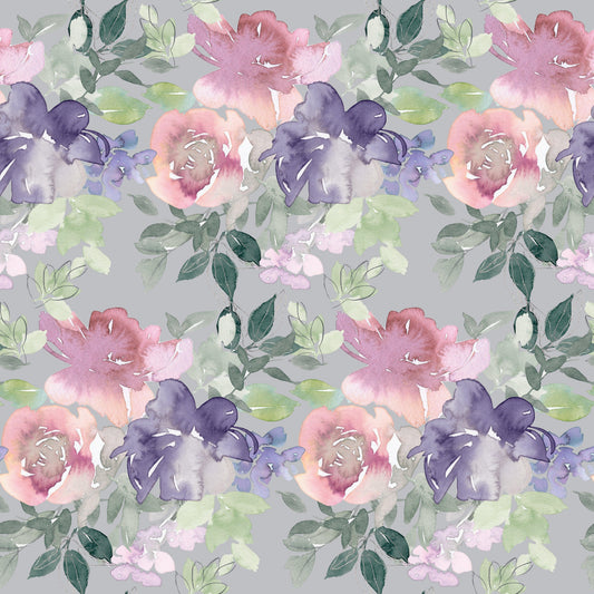 Watercolor Floral Art Pattern 1 Quilting Cotton Fabric