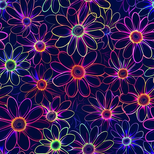 Neon Daisy Pattern 11 Quilting Cotton Fabric