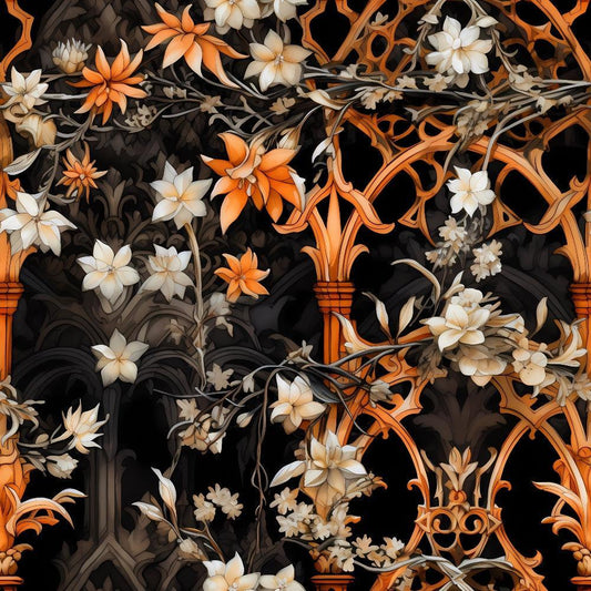 Gothic Halloween Pattern 5 Quilting Cotton Fabric