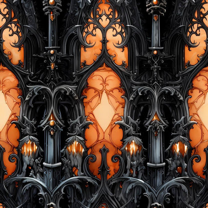 Gothic Halloween Pattern 8 Quilting Cotton Fabric
