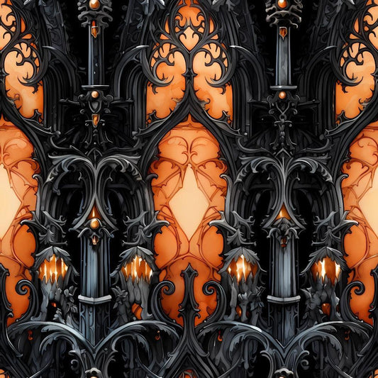 Gothic Halloween Pattern 8 Quilting Cotton Fabric