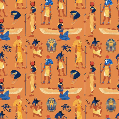 Egyptian Hieroglyphs Pattern 6 Quilting Cotton Fabric