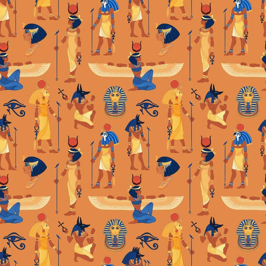 Egyptian Hieroglyphs Pattern 6 Quilting Cotton Fabric