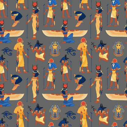Egyptian Hieroglyphs Pattern 7 Quilting Cotton Fabric