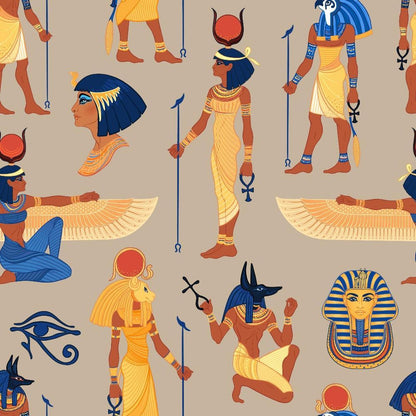 Egyptian Hieroglyphs Pattern 8 Quilting Cotton Fabric
