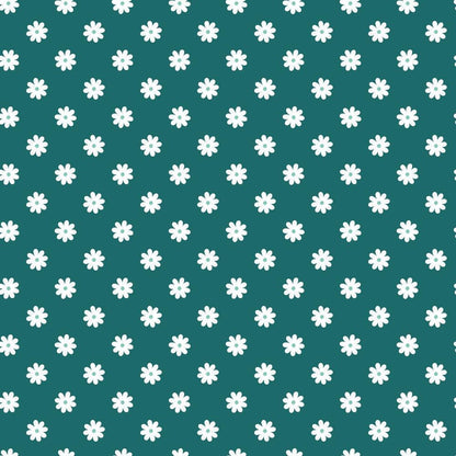 Daisies on Teal Minky Fabric