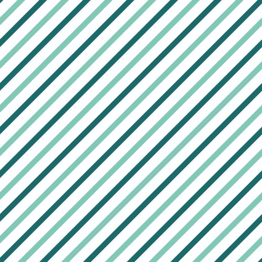 Diagonal Stripes Mint and Teal Quilting Cotton Fabric
