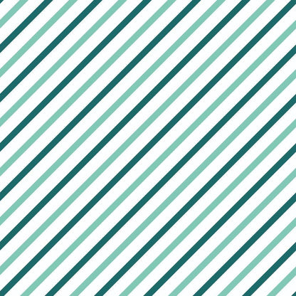Diagonal Stripes Mint and Teal Quilting Cotton Fabric