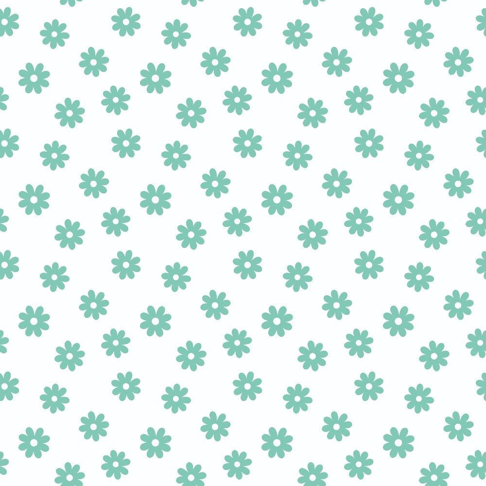 Mint Daisies Minky Fabric