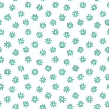 Mint Daisies Minky Fabric