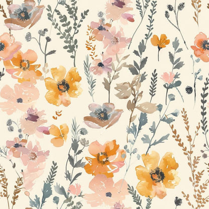Painterly Blooms Pattern 5 Minky Fabric