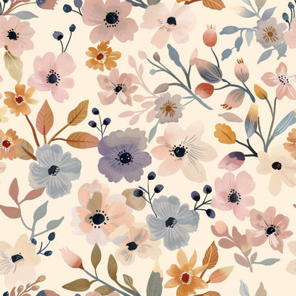 Painterly Blooms Pattern 6 Minky Fabric