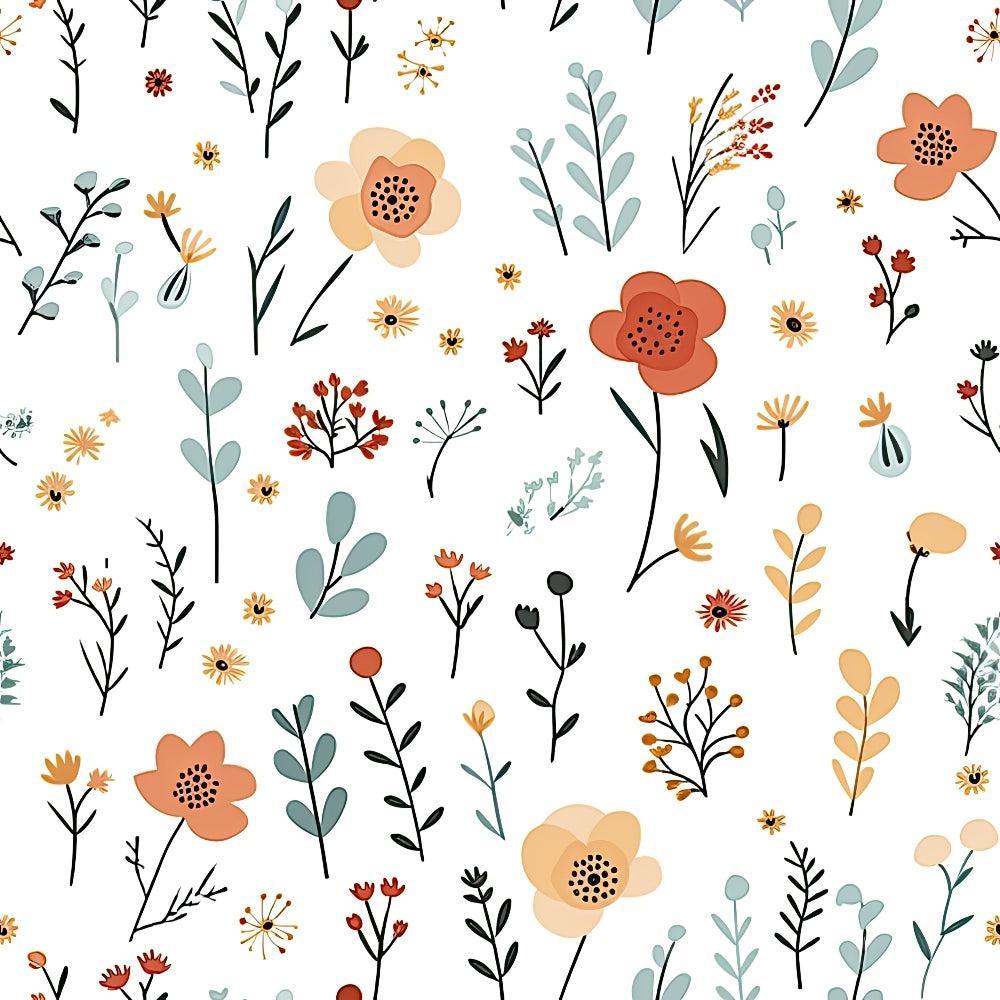 Minimalist Boho Flowers Pattern 6 Quilting Cotton Fabric