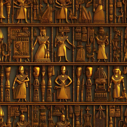 2D Ancient Egypt Pattern 2 Quilting Cotton Fabric