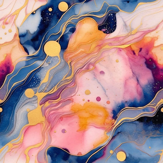 Modern Alcohol Ink Pattern 20 Quilting Cotton Fabric