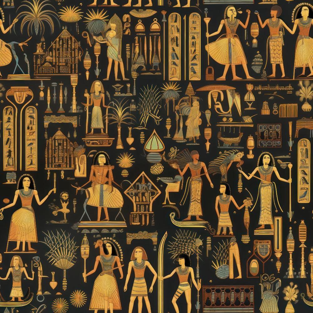 2D Ancient Egypt Pattern 43 Quilting Cotton Fabric