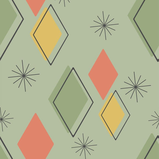 Mid-Century Modern Pattern 33 Quilting Cotton Fabric