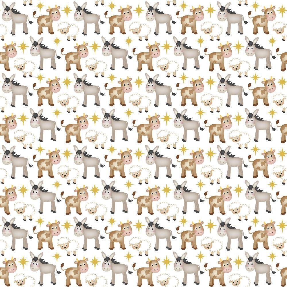 Cartoon Christmas Nativity Pattern 2 Quilting Cotton Fabric