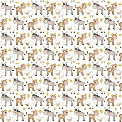 Cartoon Christmas Nativity Pattern 2 Quilting Cotton Fabric