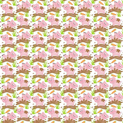 Cartoon Farm Animals Pattern 1 Quilting Cotton Fabric