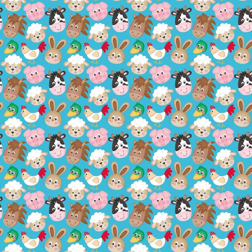 Cartoon Farm Animals Pattern 2 Quilting Cotton Fabric