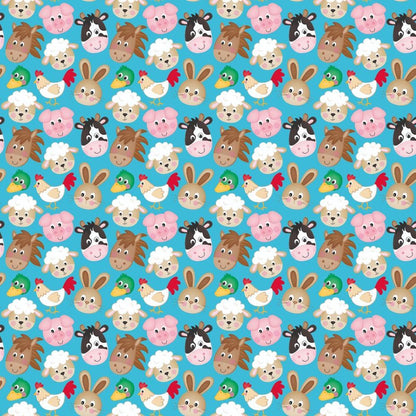 Cartoon Farm Animals Pattern 2 Quilting Cotton Fabric