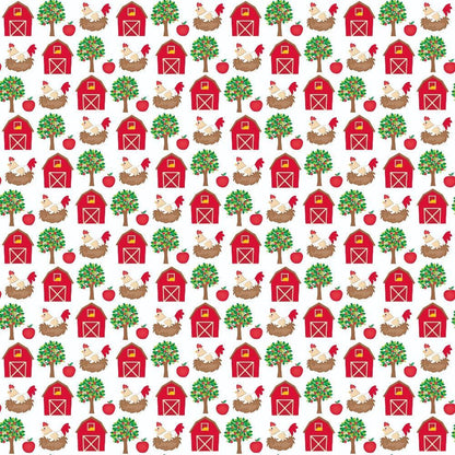 Cartoon Farm Animals Pattern 3 Quilting Cotton Fabric
