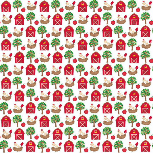 Cartoon Farm Animals Pattern 3 Quilting Cotton Fabric