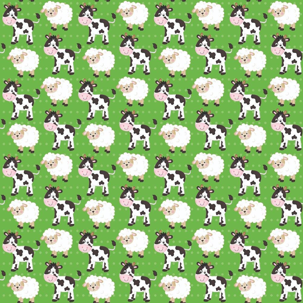 Cartoon Farm Animals Pattern 6 Quilting Cotton Fabric