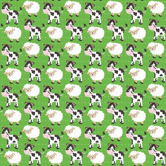 Cartoon Farm Animals Pattern 6 Quilting Cotton Fabric