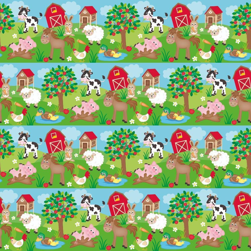 Cartoon Farm Animals Pattern 8 Quilting Cotton Fabric