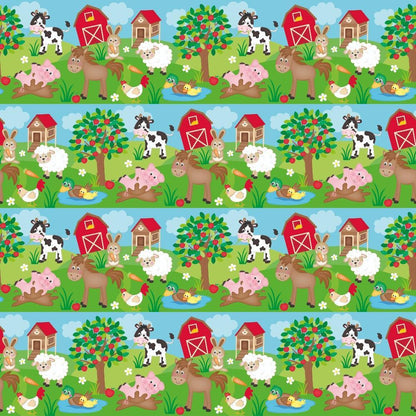 Cartoon Farm Animals Pattern 8 Quilting Cotton Fabric