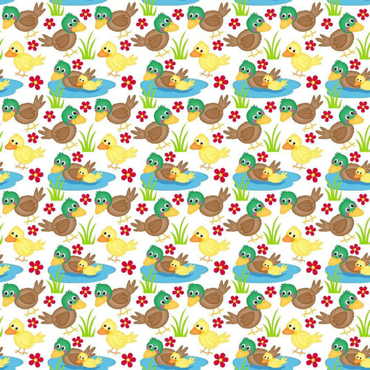 Cartoon Farm Animals Pattern 11 Quilting Cotton Fabric