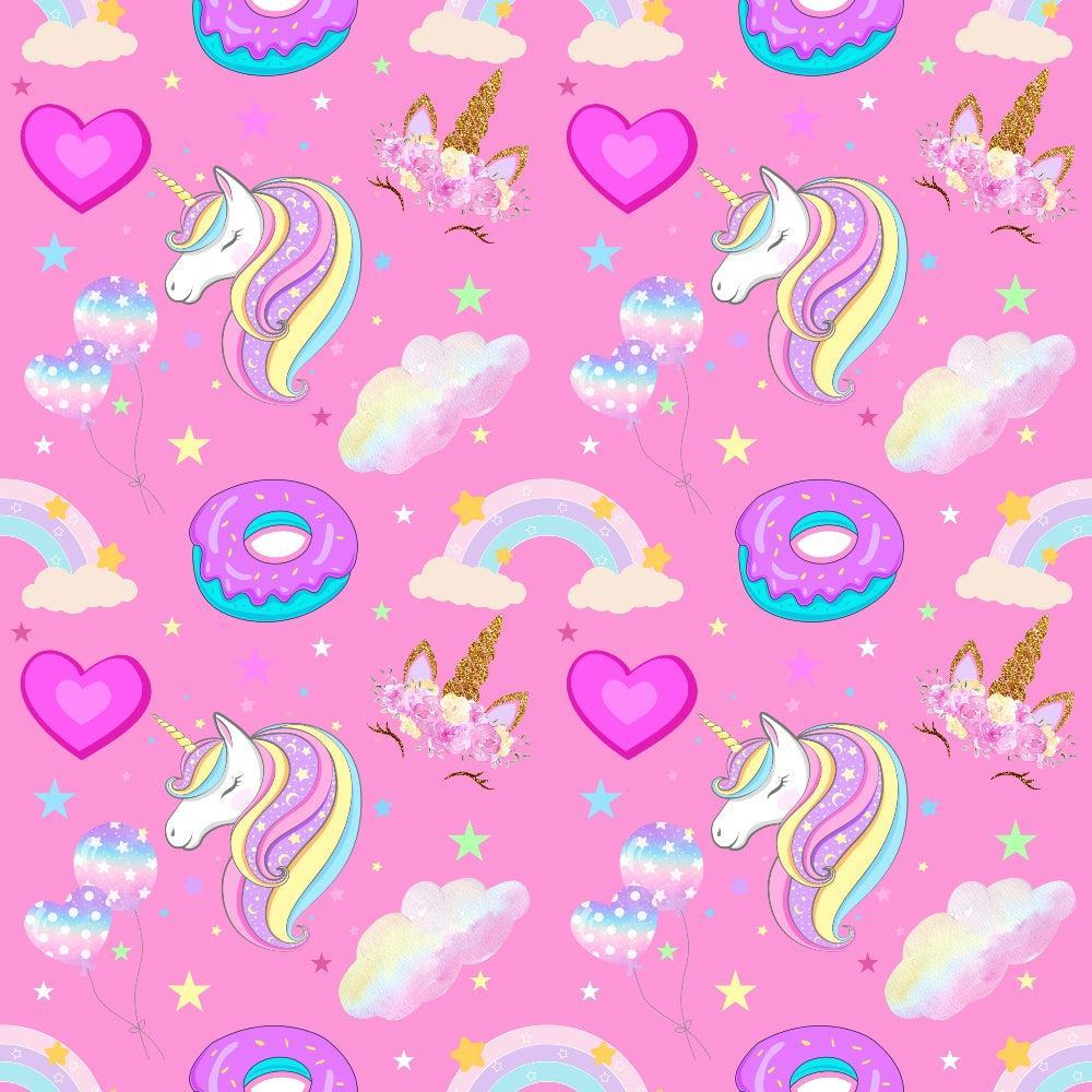 Cartoon Unicorns Pattern 2 Quilting Cotton Fabric