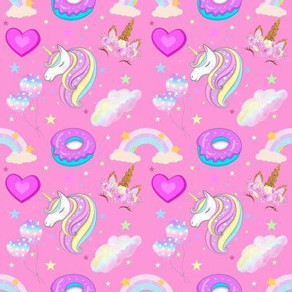 Cartoon Unicorns Pattern 2 Quilting Cotton Fabric