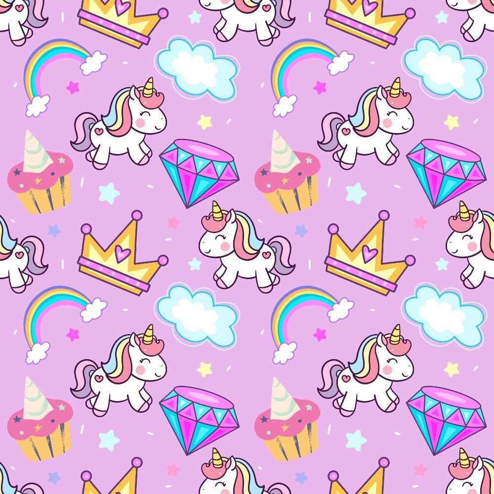 Cartoon Unicorns Pattern 3 Quilting Cotton Fabric