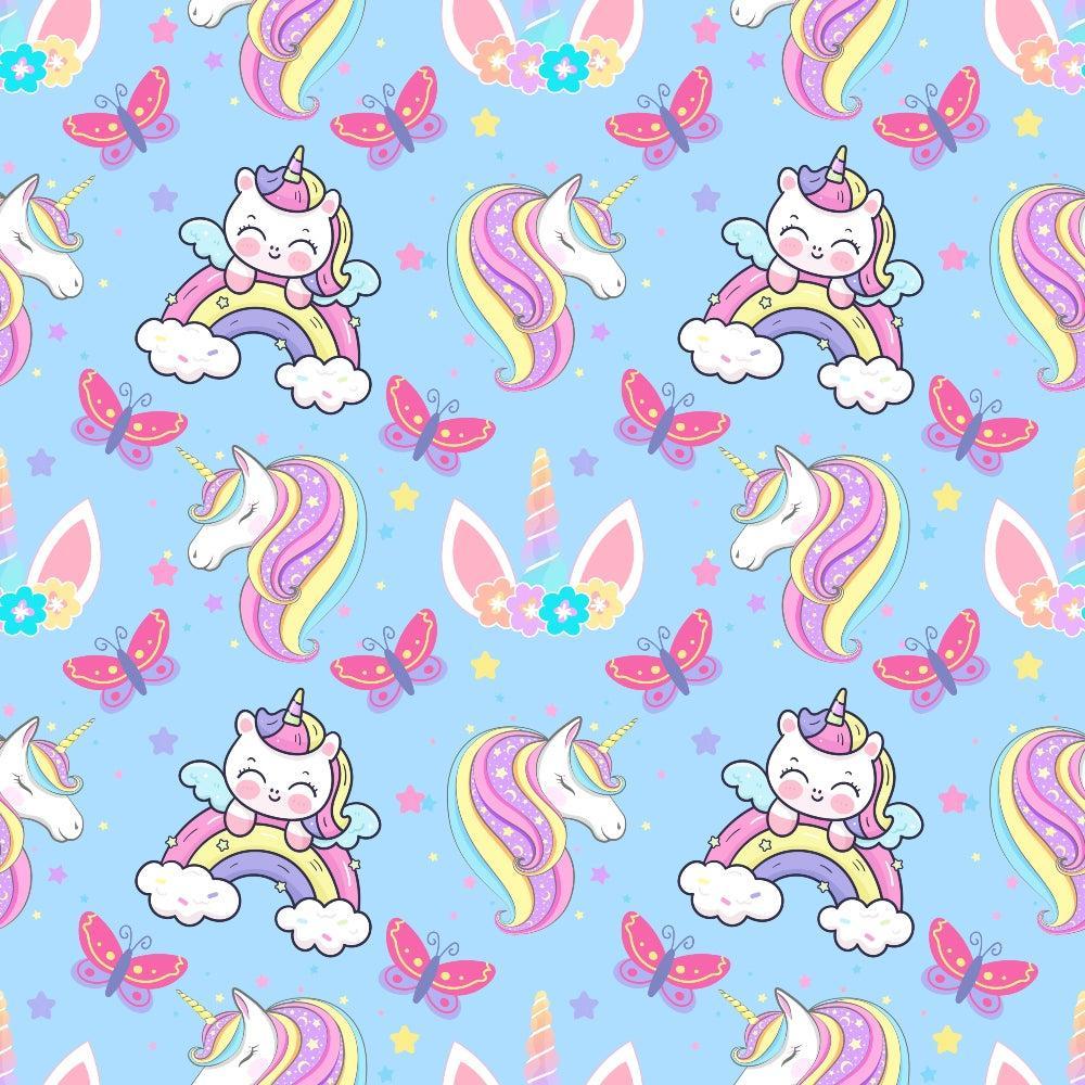 Cartoon Unicorns Pattern 4 Quilting Cotton Fabric